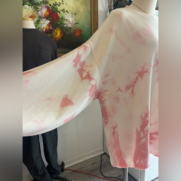 Pink Tie-Dye Women's oversized sweatshirt - Picture 6 of 7